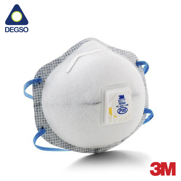 Respirador valvulado 3M™ 8577 para partículas P95 y niveles molestos de vapores orgánicos (caja de 10 unidades)