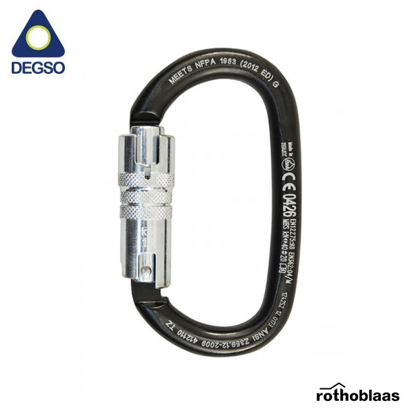 Mosquetón de aluminio simétrico manga autobloqueate ANSI