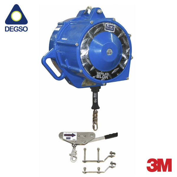 Dispositivo de descenso automático 3M™ DBI-SALA® Rollgliss™ 3303015 con kit hardware cable/gancho de acero galvanizado de 200 pies