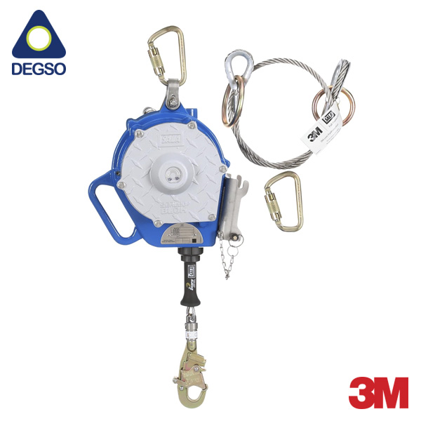 Autorretráctil de recuperación de 3 vías Sealed-Blok™ DBI-SALA® de 3M™ con soporte 3400150, cable de acero inoxidable, gancho de seguridad, 50 pies (15,2M)
