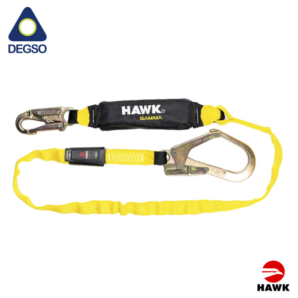 Línea de vida simple de 1,8 m con gancho grande diámetro de apertura 50 mm HAWK® 651-1.80