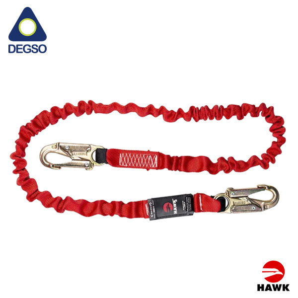 Línea de vida simple elastizada de 1,8 m con gancho pequeño diámetro de apertura 19 mm HAWK® 601P-1.80