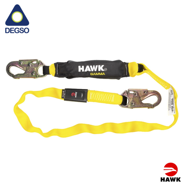 Línea de vida simple tubular de 1,8 m con gancho diámetro de apertura 21 mm HAWK® 601C-6FT