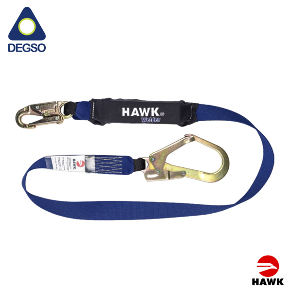 Línea de vida simple de kevlar con gancho grande diámetro de apertura 50 mm HAWK® 651KN-1.80 (EN)