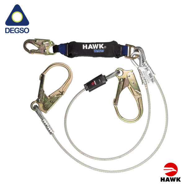Línea de vida doble brazo de cable 5/16&quot; HAWK® 671LC-6FT (ANSI)