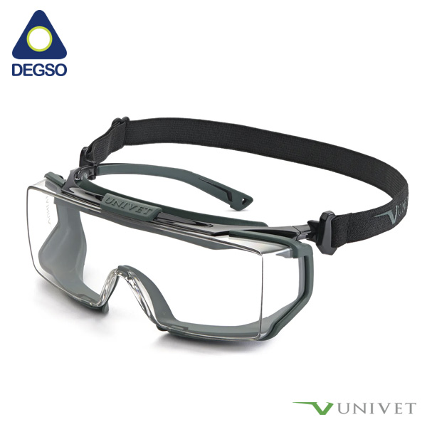 Monogafa Univet 5X2 clara Hybrid con banda, patillas y recubrimiento VPLUS UV400