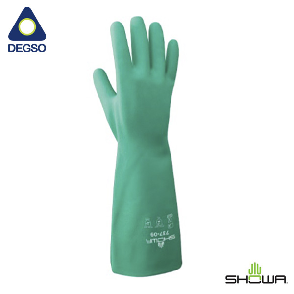Guante de nitrilo para químicos SHOWA® 737 (funda de 12 pares)