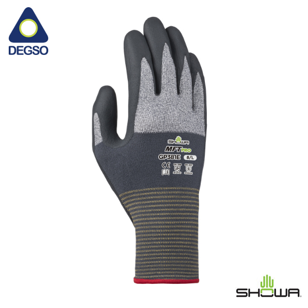 Guante de uso general con palma de nitrilo microporoso SHOWA® MFT PRO GP381E