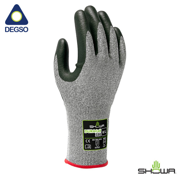 Guante anti corte con palma de nitrilo micro poroso SHOWA® DURACoil™ 386
