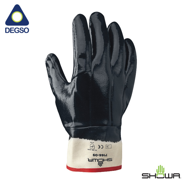 Guante de uso general recubierto de nitrilo con puño de seguridad SHOWA® 7166