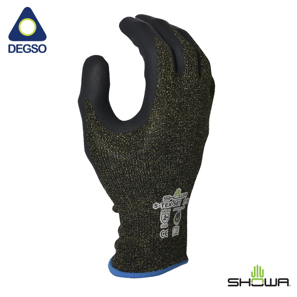 Guante anti corte con palma de nitrilo microporoso SHOWA® S-TEX 581