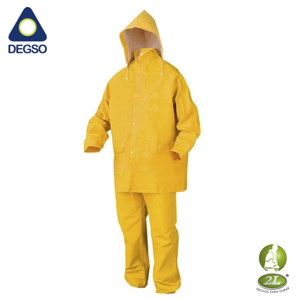 Traje industrial para lluvia C16 2L amarillo con solapa