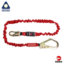 [HAWK651P-1.80] Línea de vida simple elastizada de 1,8 m con gancho grande diámetro de apertura 50 mm HAWK® 651P-1.80