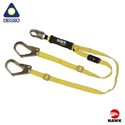 [HAWK671A-STD] Línea de vida doble regulable de 1,30 m a 1,80 m con ganchos grandes diámetro de apertura 50 mm HAWK® 671A-STD