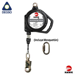 [HAWKH/RGS-M 9mt] Retráctil de cable de acero 3/16&quot; de 9 m  HAWK® H/RGS-M, incluye mosquetón (EN)
