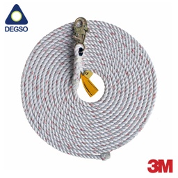 [3M1202844] Línea de vida vertical temporal tipo cuerda de 5/8” y 100 pies (30 m) con gancho de seguridad.