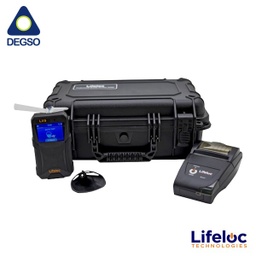 [LL11313] Alcoholímetro profesional portátil Lifeloc LX9 con batería recargable, impresora inalámbrica y accesorios (Sin teclado)
