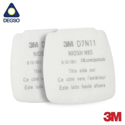 Prefiltro 3M™ Secure Click™ D7N11 para partículas N95 (caja de 20 unidades)